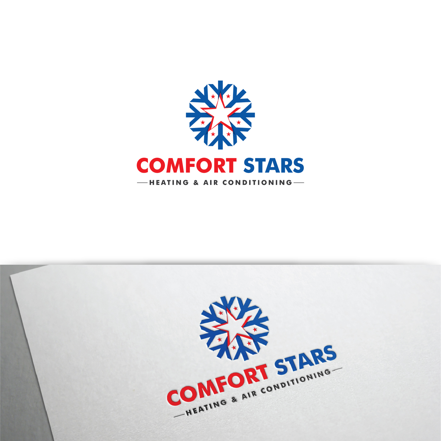 Diseño de Logo por Deziners Zone para COMFORT STARS HEATING & AIR CONDITIONING | Diseño #18391099
