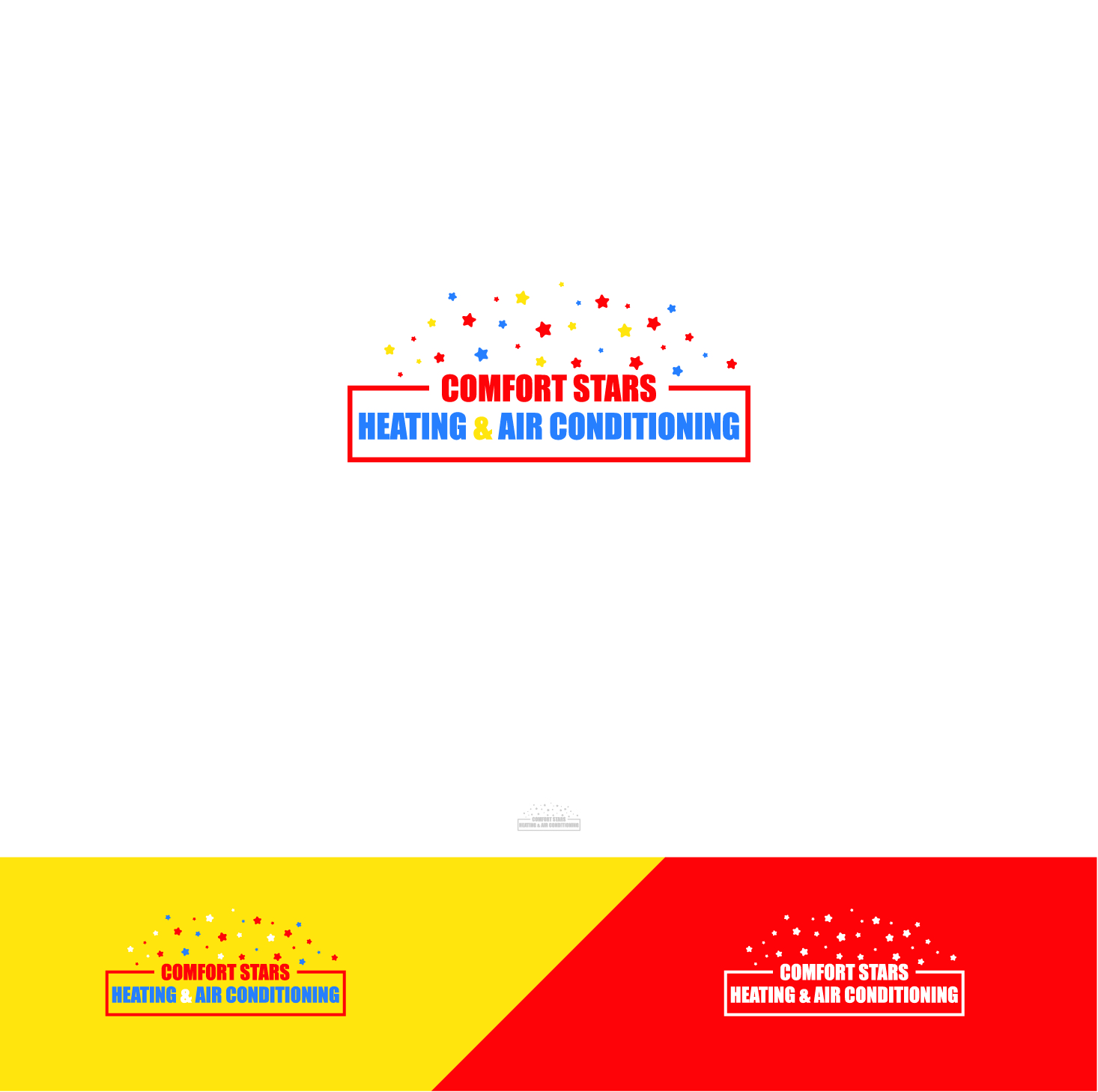 Logo Design by abc. for COMFORT STARS HEATING & AIR CONDITIONING | Design #18389228