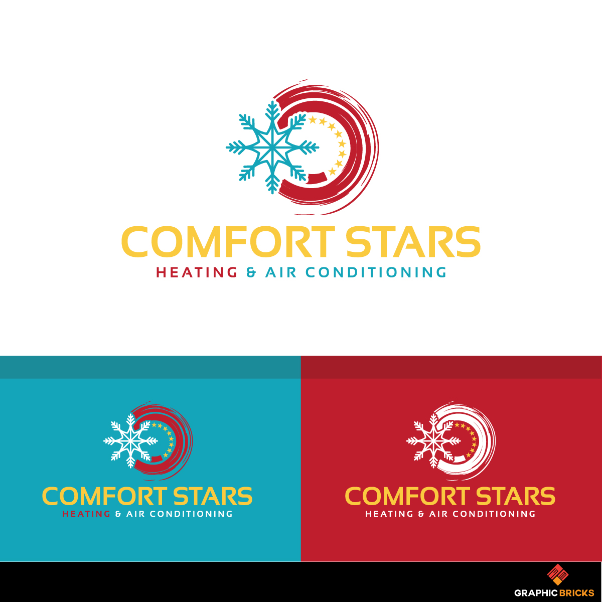 Diseño de Logo por Graphic Bricks para COMFORT STARS HEATING & AIR CONDITIONING | Diseño #18389710