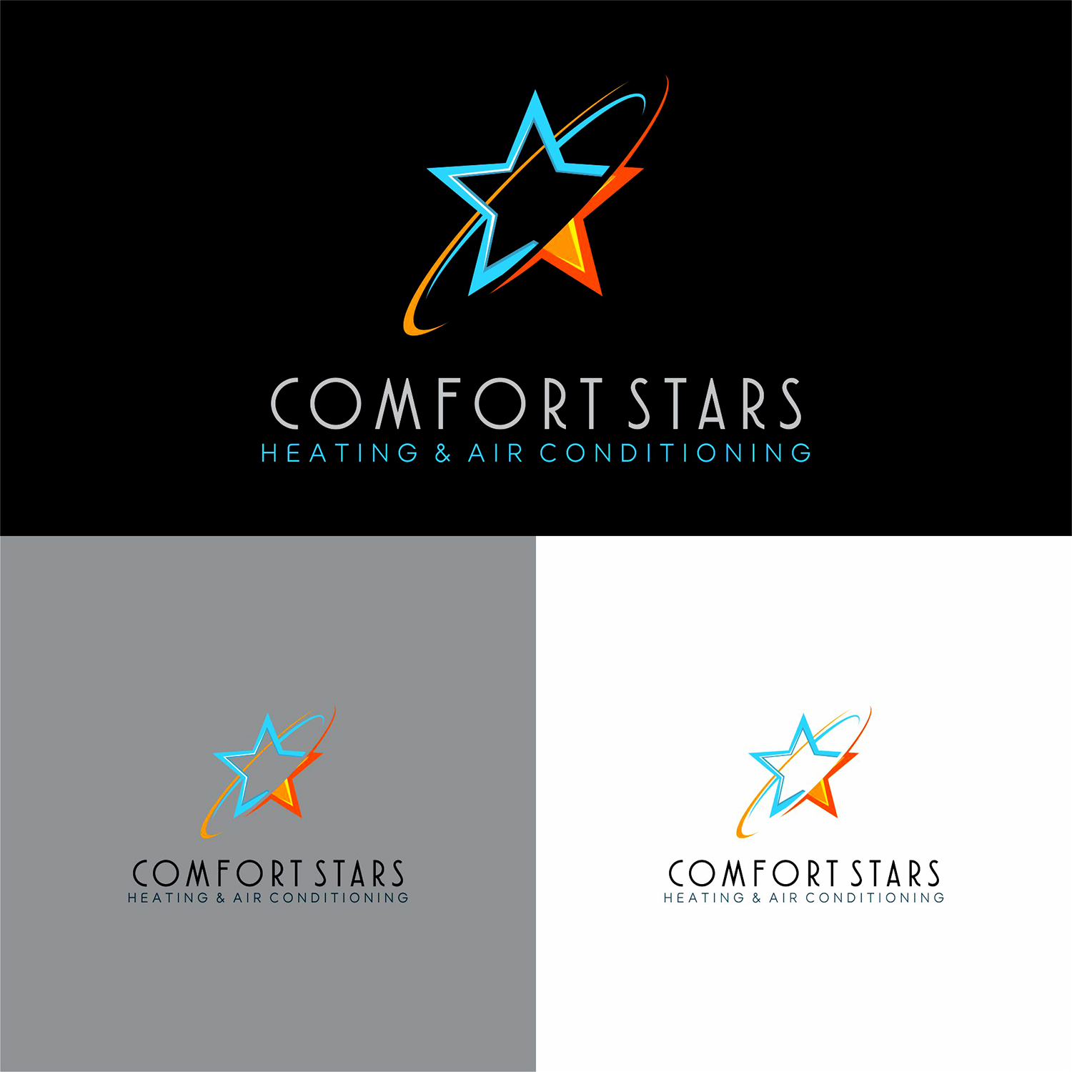 Logo-Design von theJangAbayz für COMFORT STARS HEATING & AIR CONDITIONING | Design #18431636
