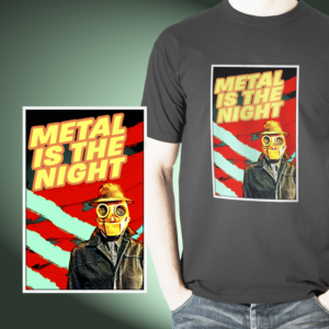 Metal is the Night 50's Style movie Poster T-Shirt | T-shirt Design by Wally_F