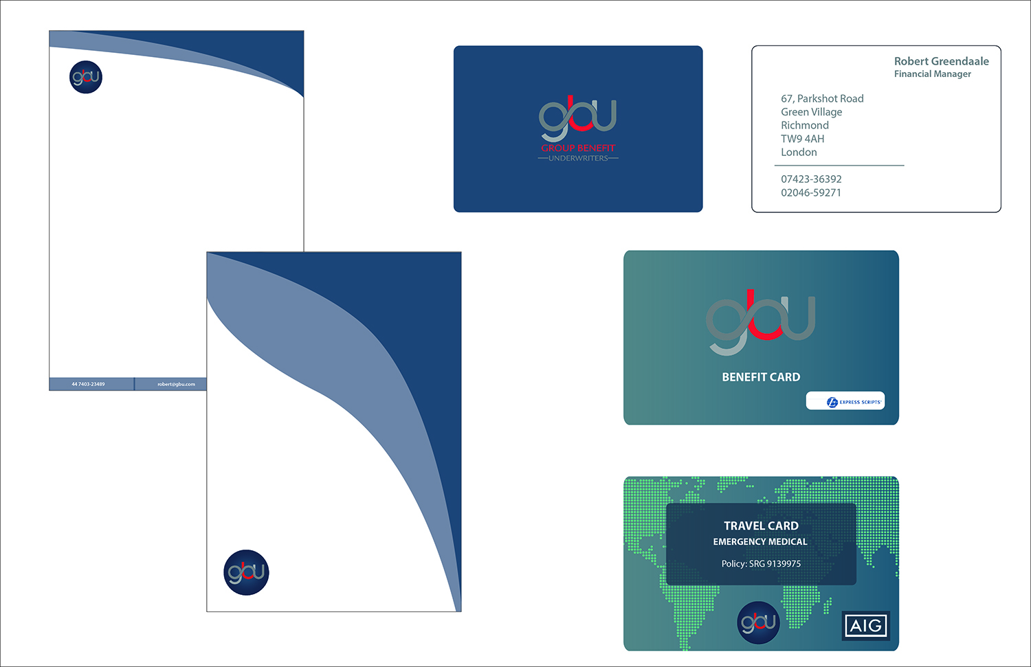 Stationery Design by KAWADESIGN for Group Benefits Unlimited | Design #18405888