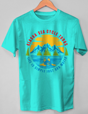 t-shirt design for a seacycle (water bike) tour in Alaska | Design de T-shirt par O_O NIZAL O_O