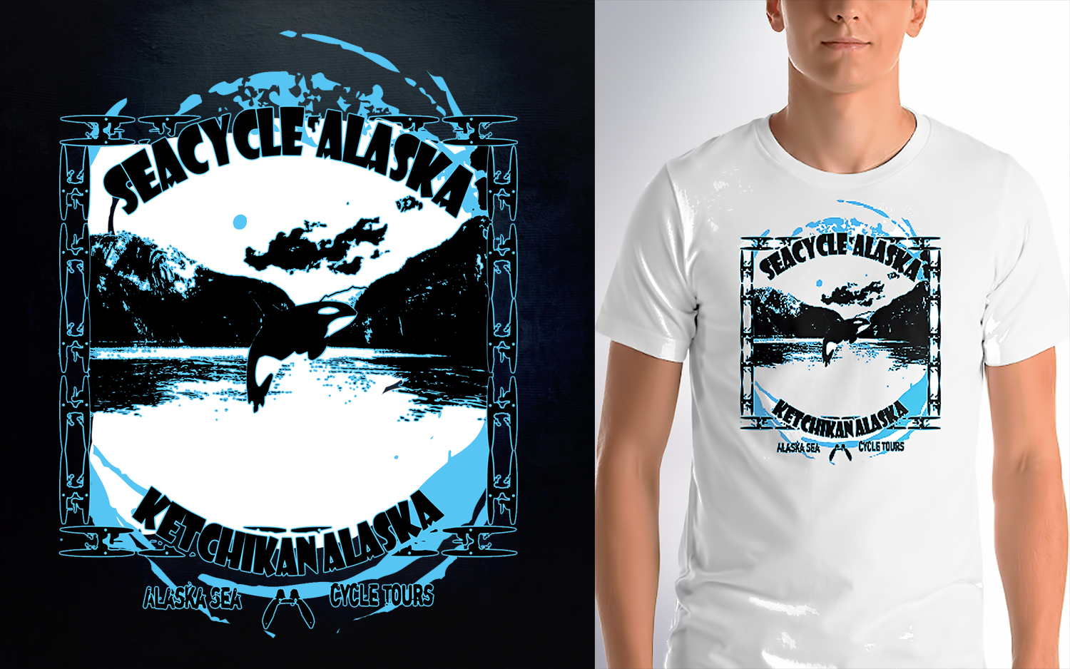 T-shirt Design by Light Hand Design for Alaska Sea Cycle Tours | Design #18397318