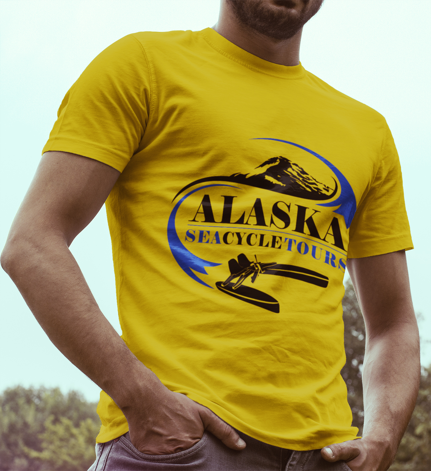 T-Shirt-Design von manstanding für Alaska Sea Cycle Tours | Design #18406475