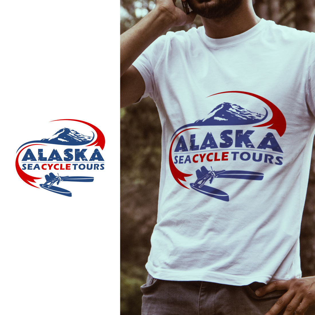 Design de T-shirt par manstanding pour Alaska Sea Cycle Tours | Design #18415048