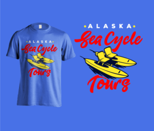 t-shirt design for a seacycle (water bike) tour in Alaska | Design de T-shirt par pecgi