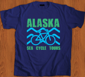 t-shirt design for a seacycle (water bike) tour in Alaska | Design de T-shirt par creative gravity