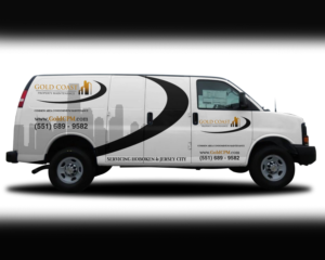 Masculine Van wrap design for a cleaning company 