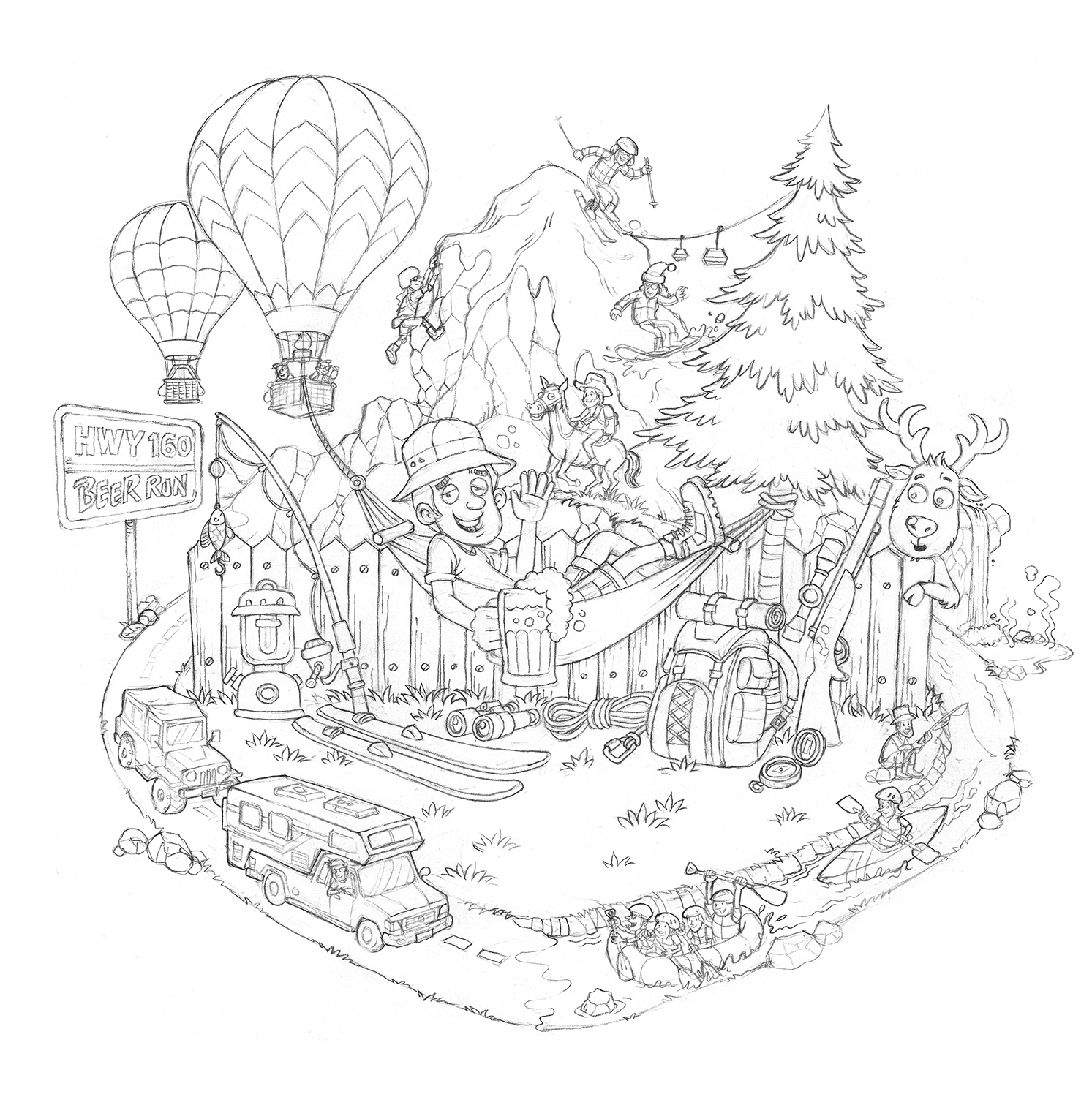 Illustration Design by SangBlater for The Backyard at Pagosa Springs | Design #18506024