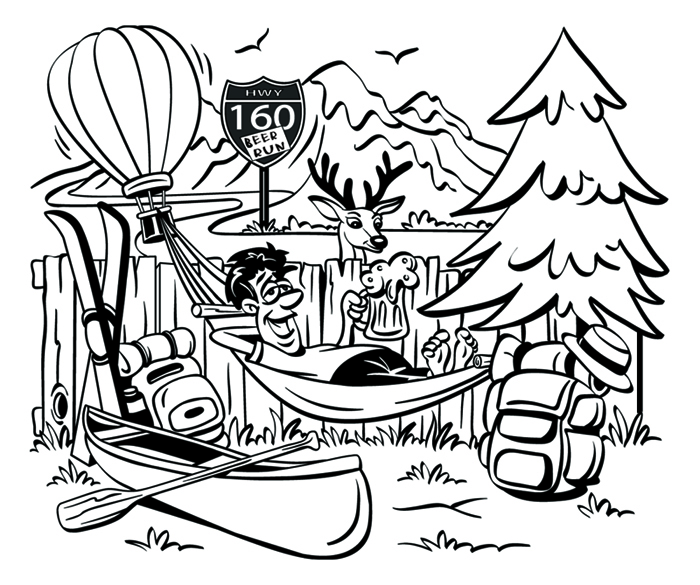 Illustration Design by David Harston for The Backyard at Pagosa Springs | Design #18462247