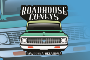 Roadhouse Coneys and at the bottom of the design incorporate Pawhuska, Oklahoma | Logo Design by Farqaleit™