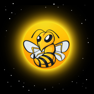 BeeComing Universe, Out of the darkness of the universe the bee emerges with the sun *. | Design Illustration par pinky