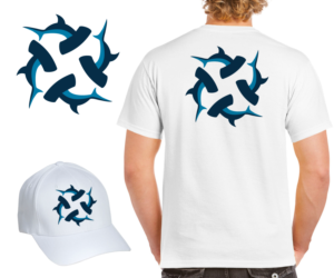 Fun shark logo design for shirts and promotional items | Grafik-Design von Buck Tornado