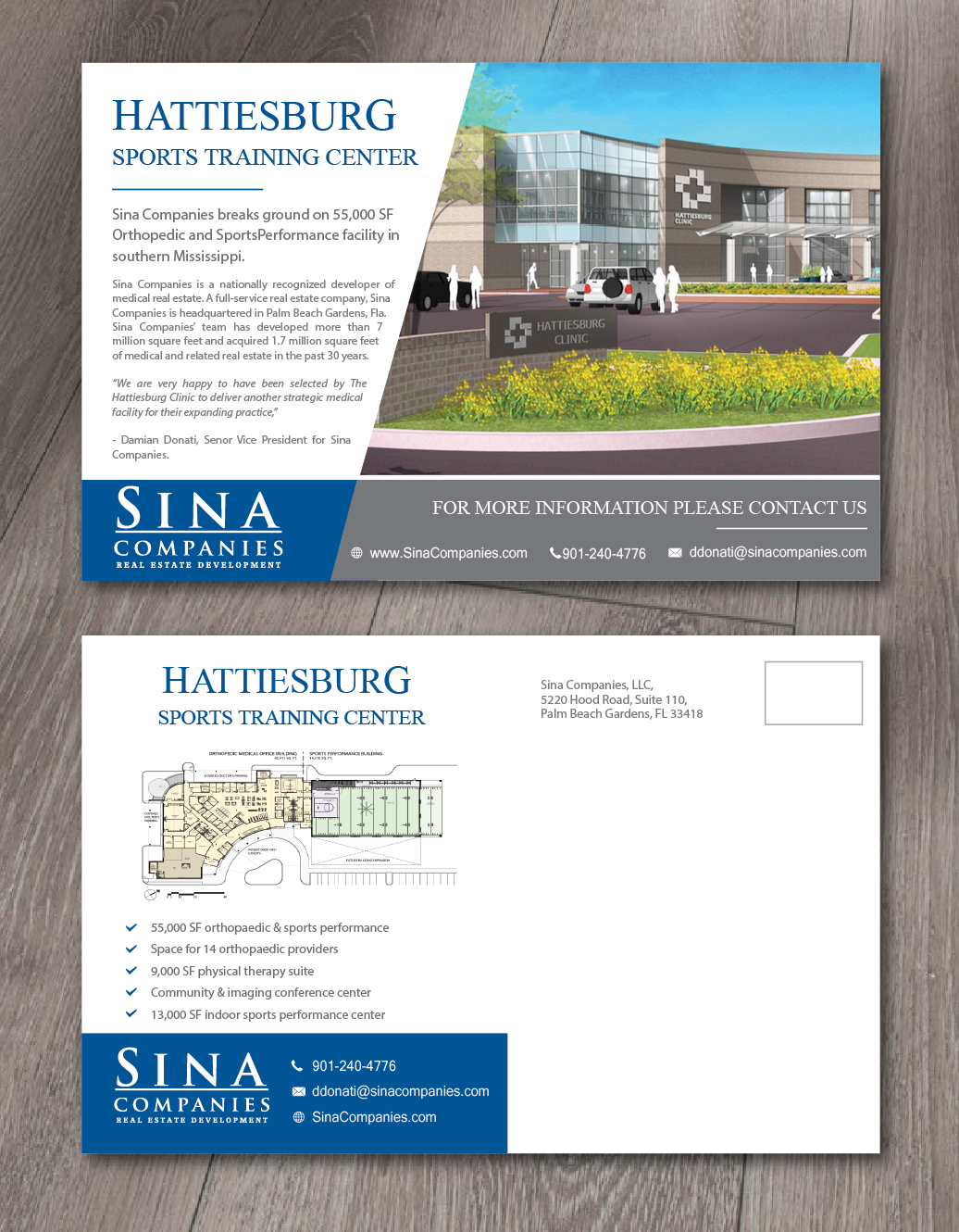Postcard Design by alex989 for Sina Companies LLC | Design #18465860
