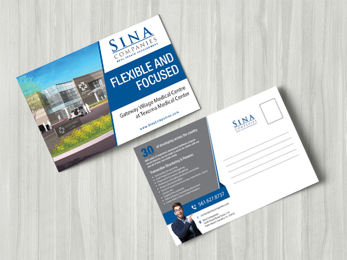 Postcard Design by debdesign for Sina Companies LLC | Design #18460027