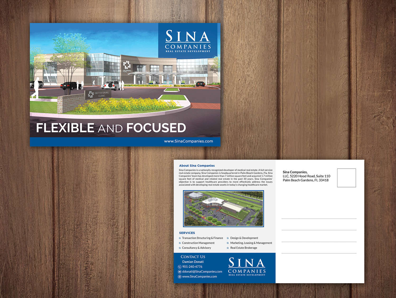 Postcard Design by debdesign for Sina Companies LLC | Design #18460363