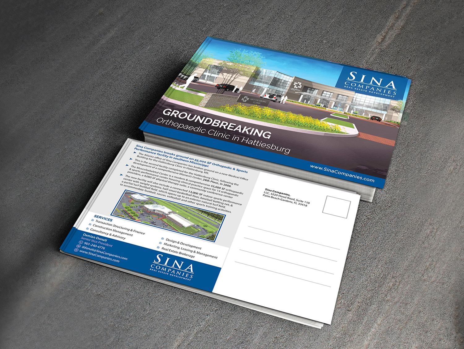 Postcard Design by debdesign for Sina Companies LLC | Design #18481238