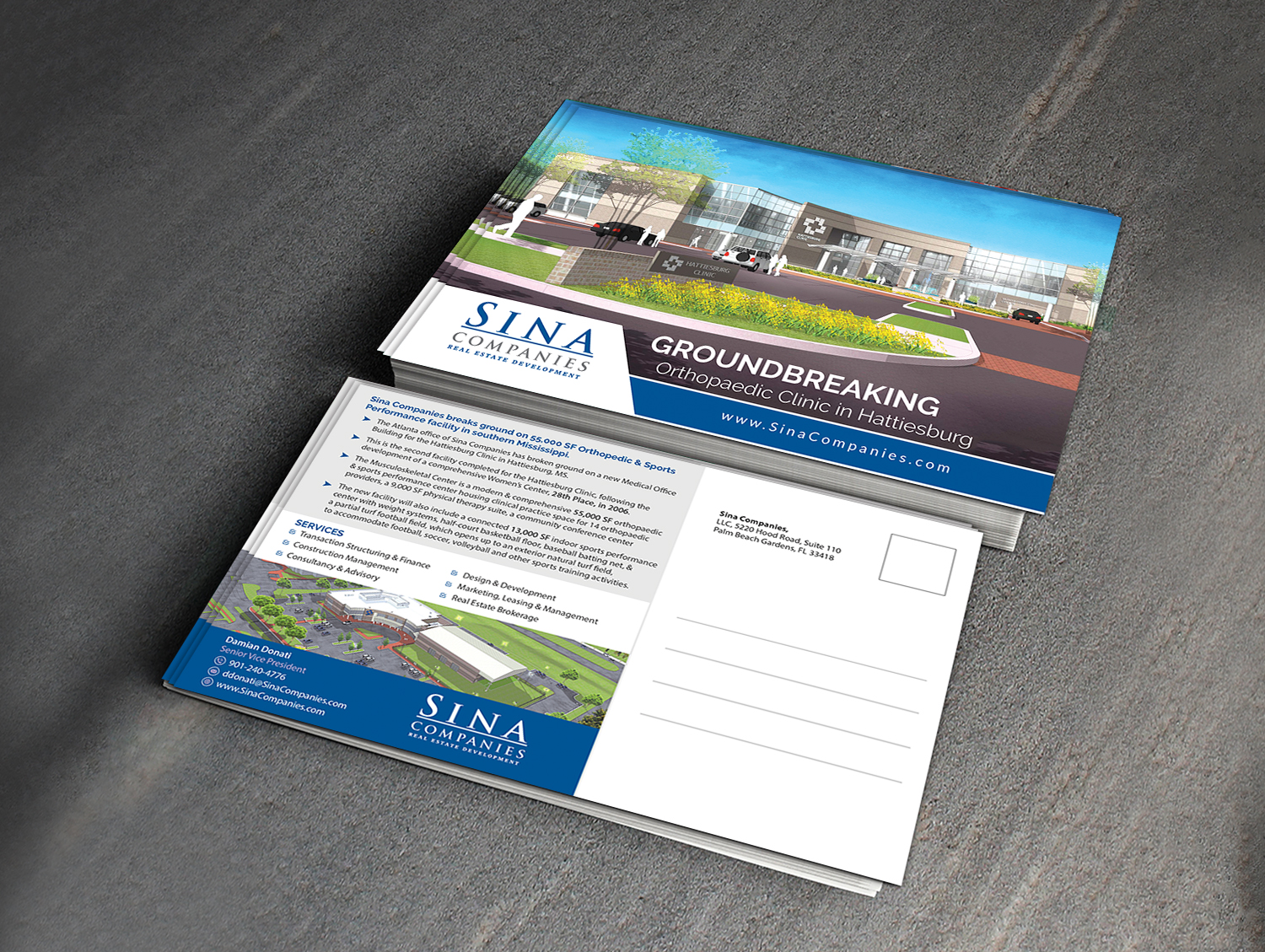 Postcard Design by debdesign for Sina Companies LLC | Design #18590477