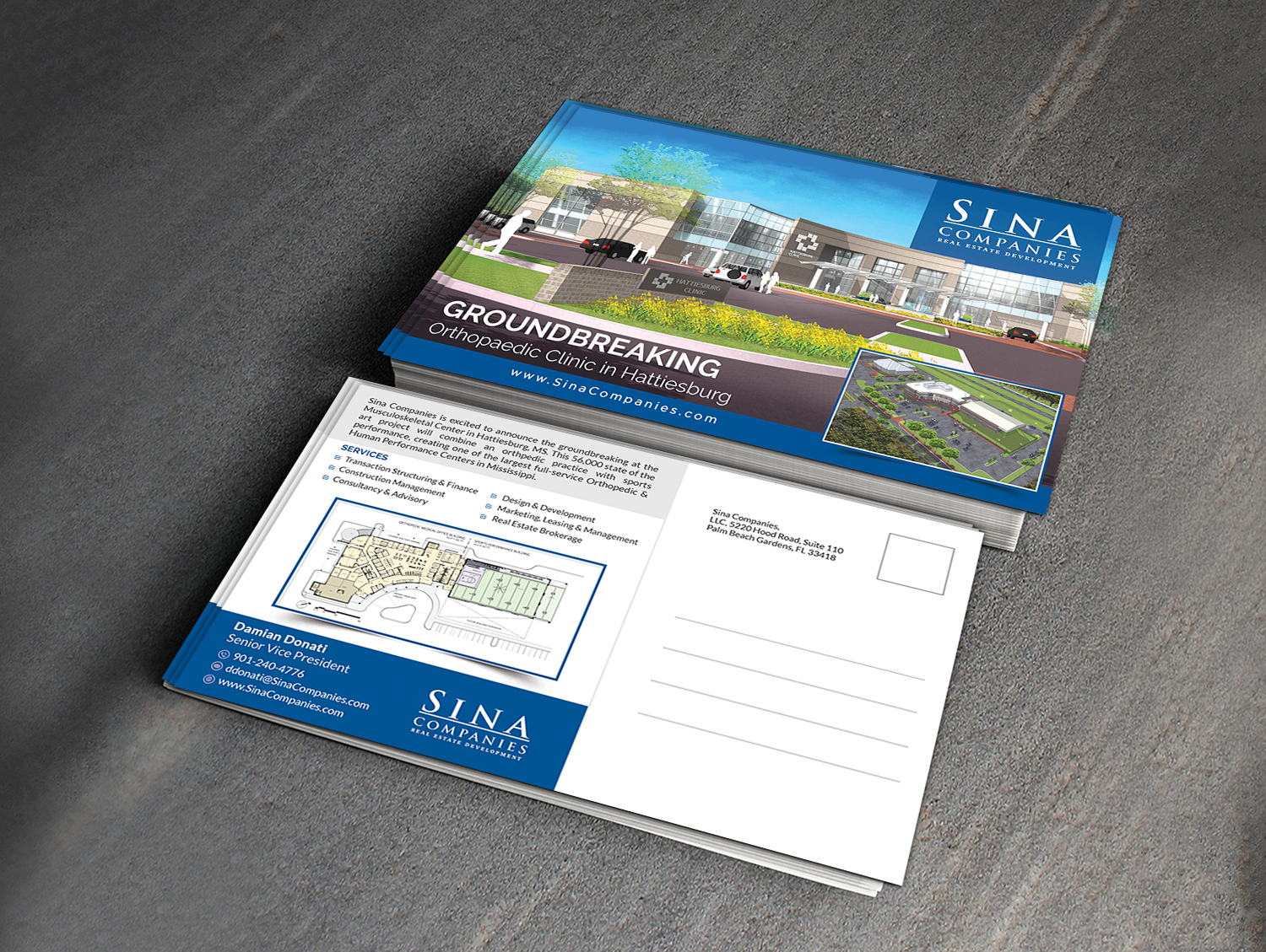 Postcard Design by debdesign for Sina Companies LLC | Design #18613782