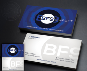 New business card for BF9 Connect, a marketing company.