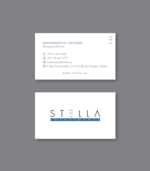 Stella Investments , new business card design | Business Card Design by chuan