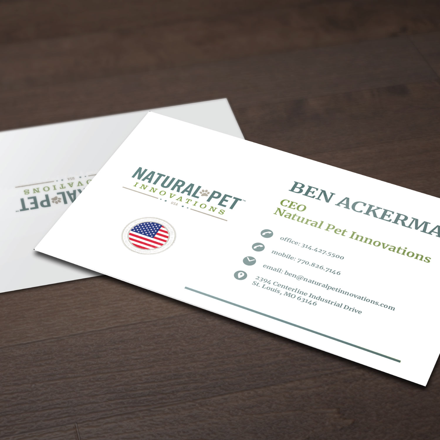 Business Card Design by uglyjohny for Natural Pet Innovations | Design #18517224