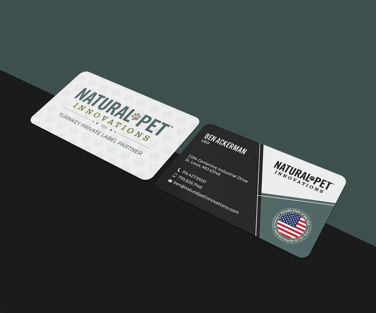 Business Card Design by JK18 for Natural Pet Innovations | Design #18512147
