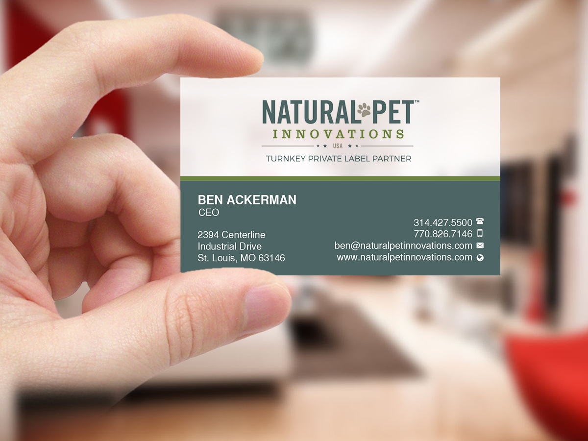 Business Card Design by Creations Box 2015 for Natural Pet Innovations | Design #18491464