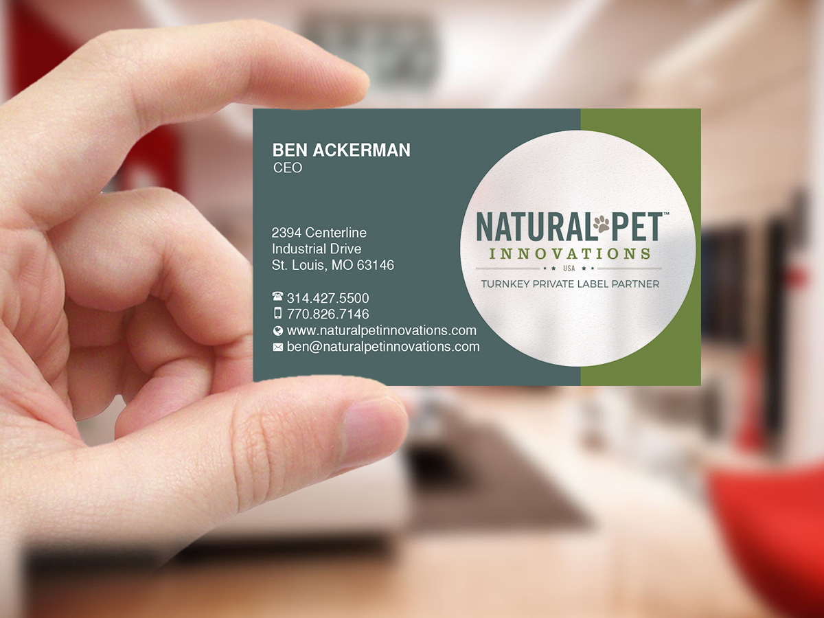 Business Card Design by Creations Box 2015 for Natural Pet Innovations | Design #18491465