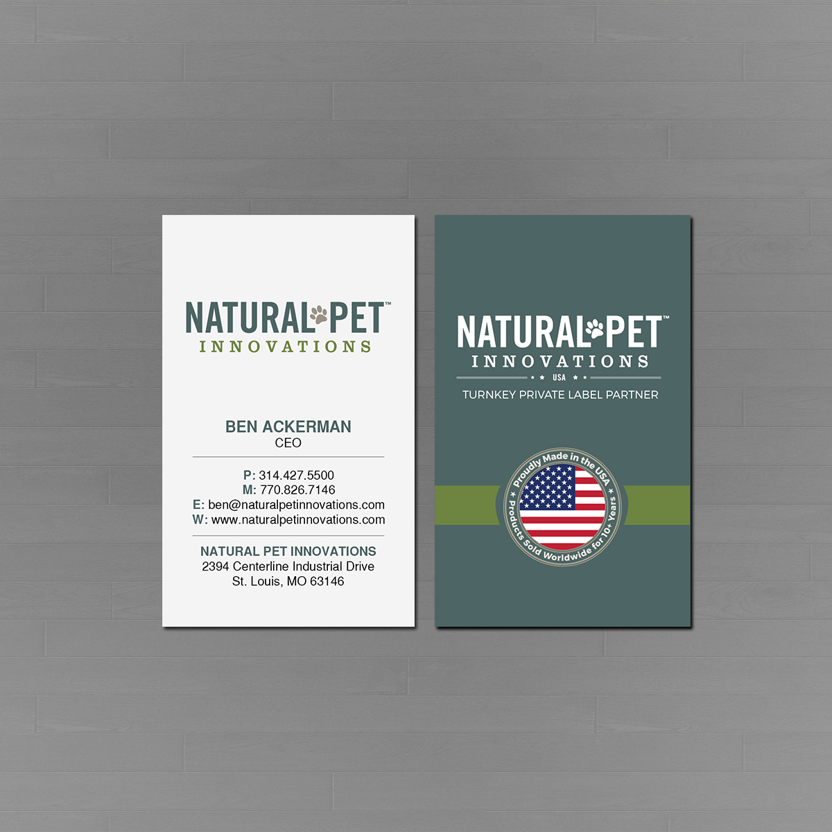 Business Card Design by Creations Box 2015 for Natural Pet Innovations | Design #18491466
