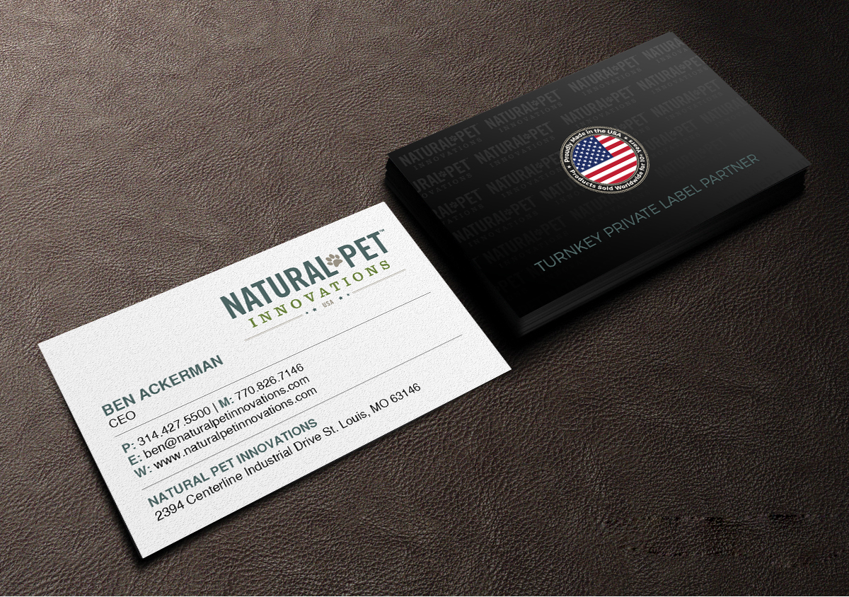 Business Card Design by Creations Box 2015 for Natural Pet Innovations | Design #18491467