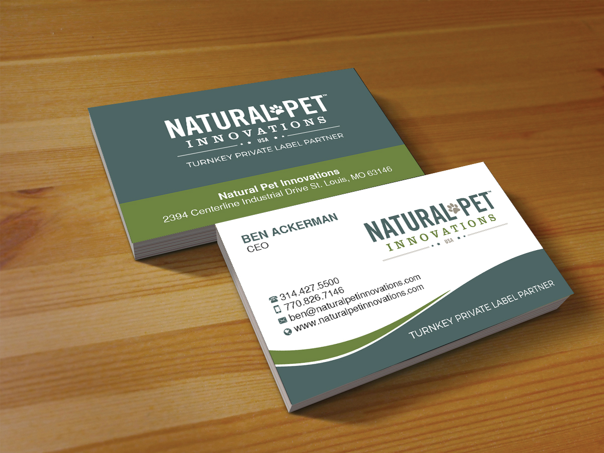 Business Card Design by Creations Box 2015 for Natural Pet Innovations | Design #18491470
