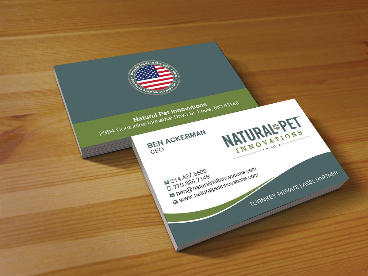 Business Card Design by Creations Box 2015 for Natural Pet Innovations | Design #18491471