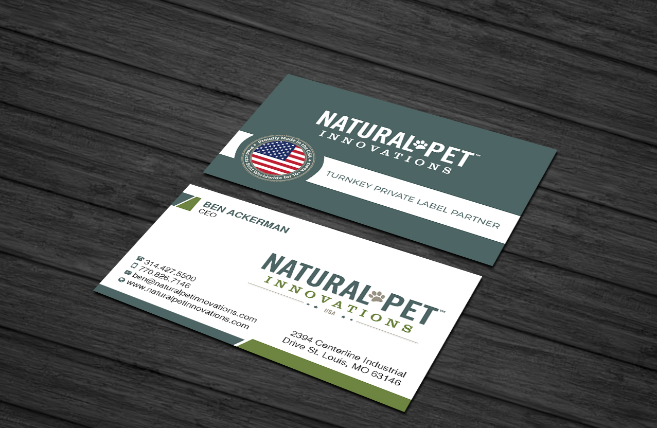 Business Card Design by Creations Box 2015 for Natural Pet Innovations | Design #18491474