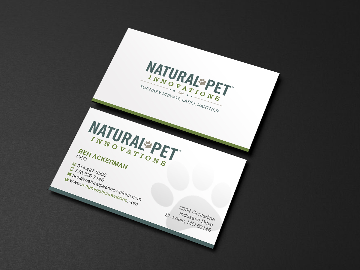 Business Card Design by Creations Box 2015 for Natural Pet Innovations | Design #18491482