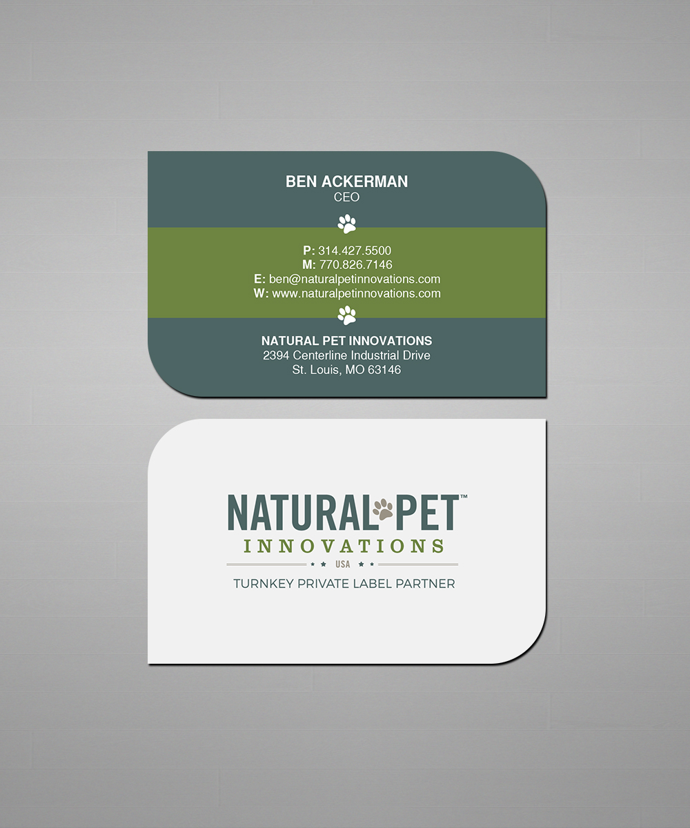 Business Card Design by Creations Box 2015 for Natural Pet Innovations | Design #18491483