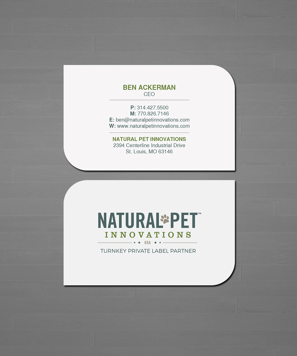Business Card Design by Creations Box 2015 for Natural Pet Innovations | Design #18491484