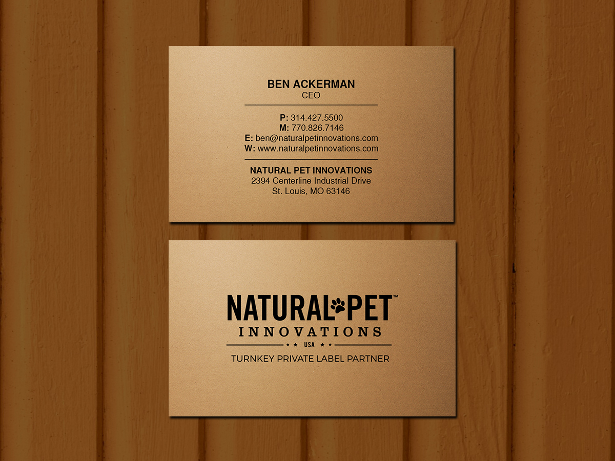 Business Card Design by Creations Box 2015 for Natural Pet Innovations | Design #18491486
