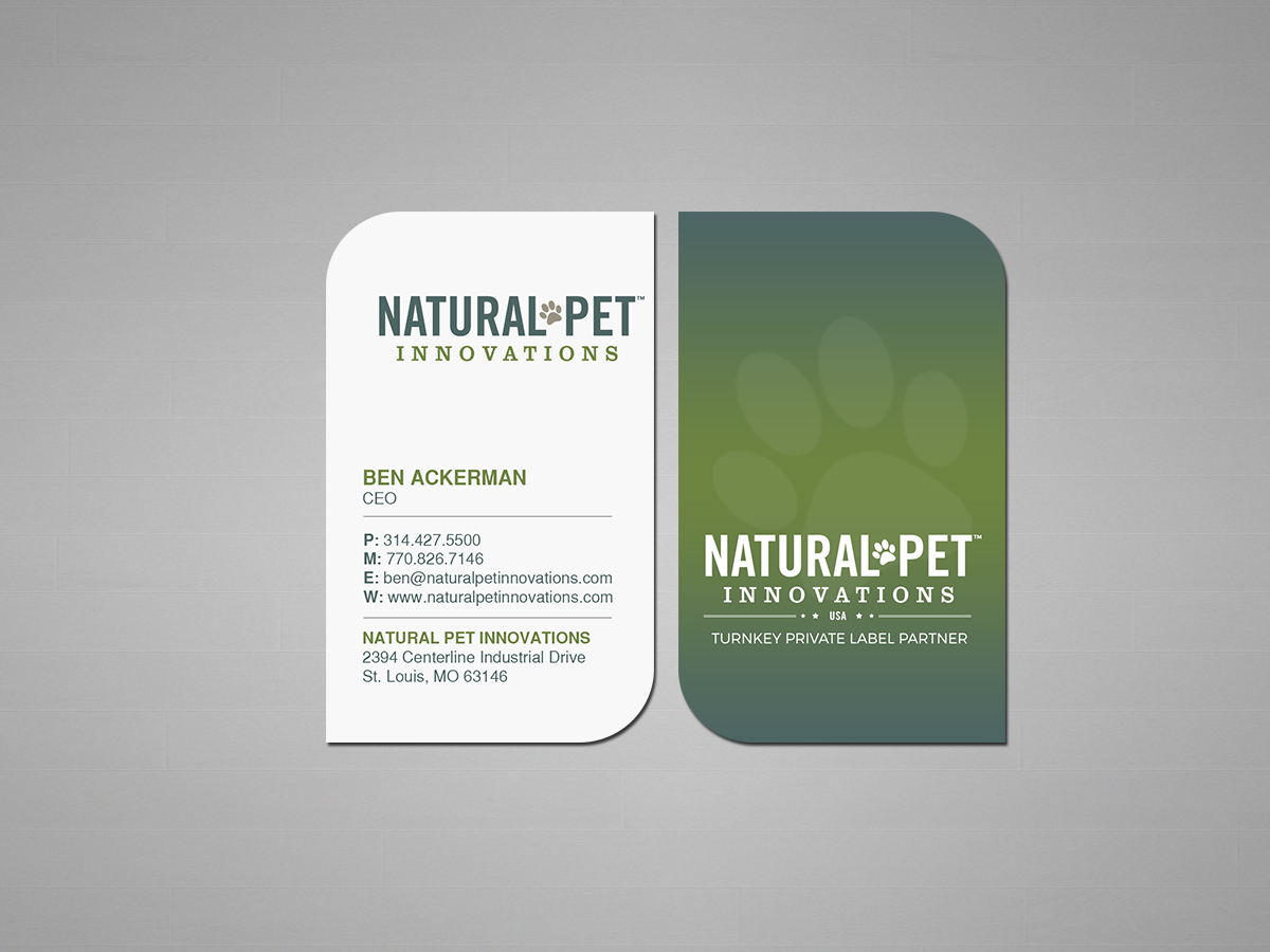Business Card Design by Creations Box 2015 for Natural Pet Innovations | Design #18491487