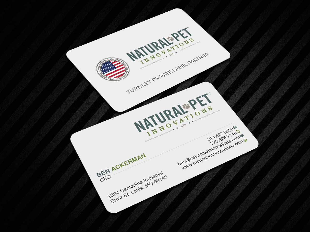 Business Card Design by Creations Box 2015 for Natural Pet Innovations | Design #18524686