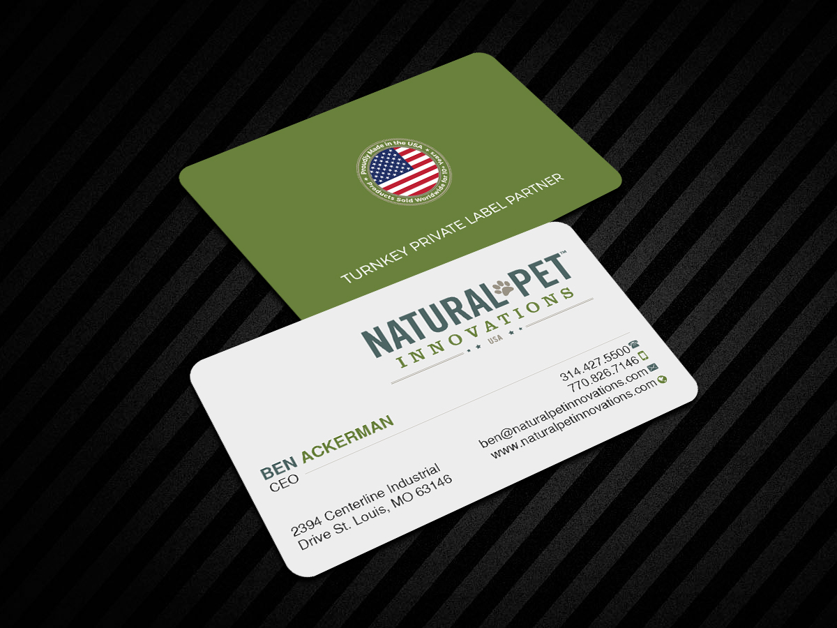 Business Card Design by Creations Box 2015 for Natural Pet Innovations | Design #18524688