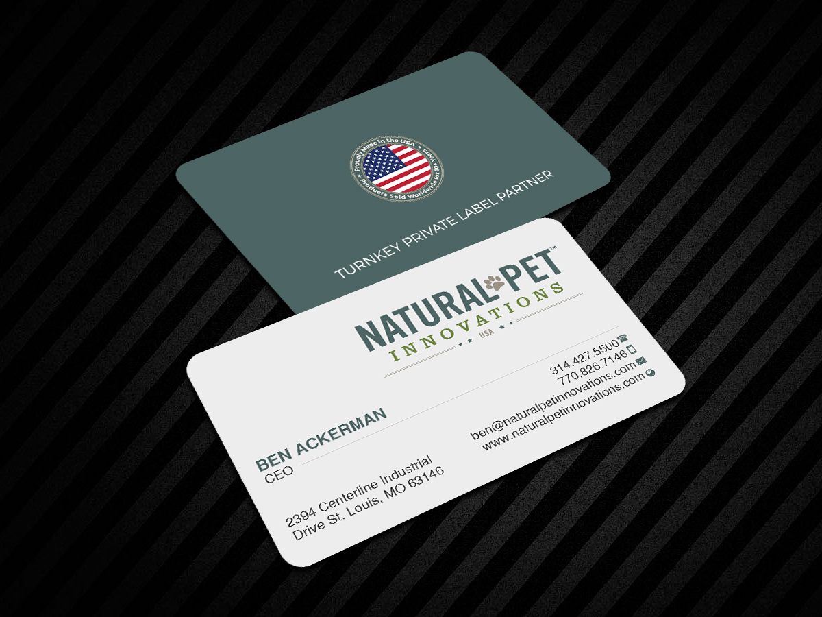 Business Card Design by Creations Box 2015 for Natural Pet Innovations | Design #18524689