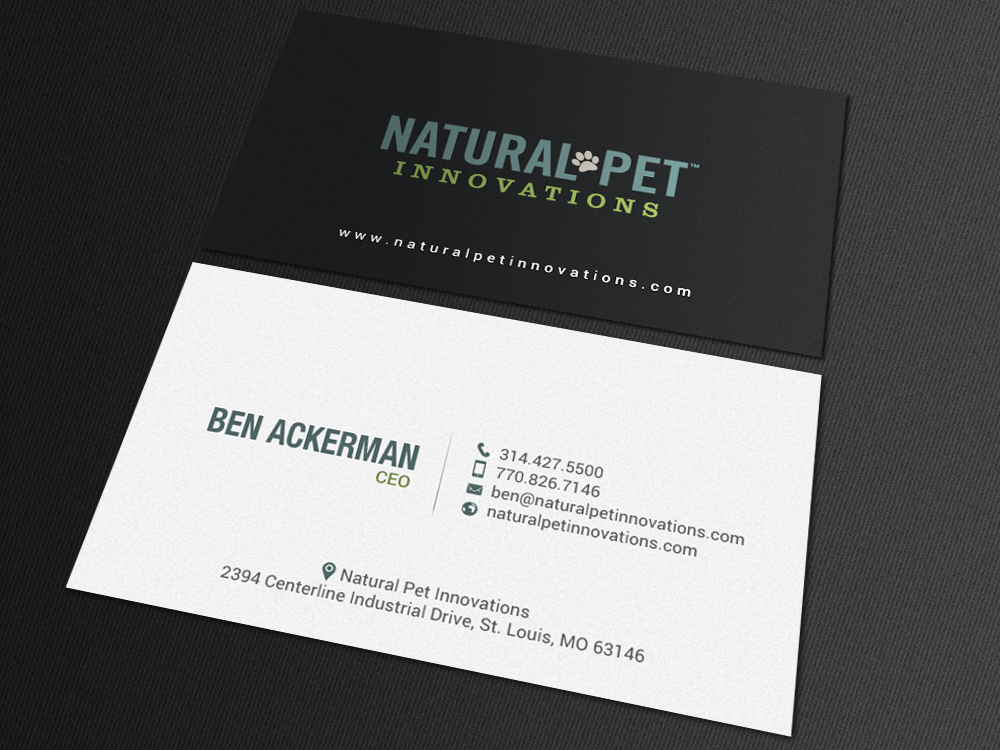 Business Card Design by chandrayaan.creative for Natural Pet Innovations | Design #18489330