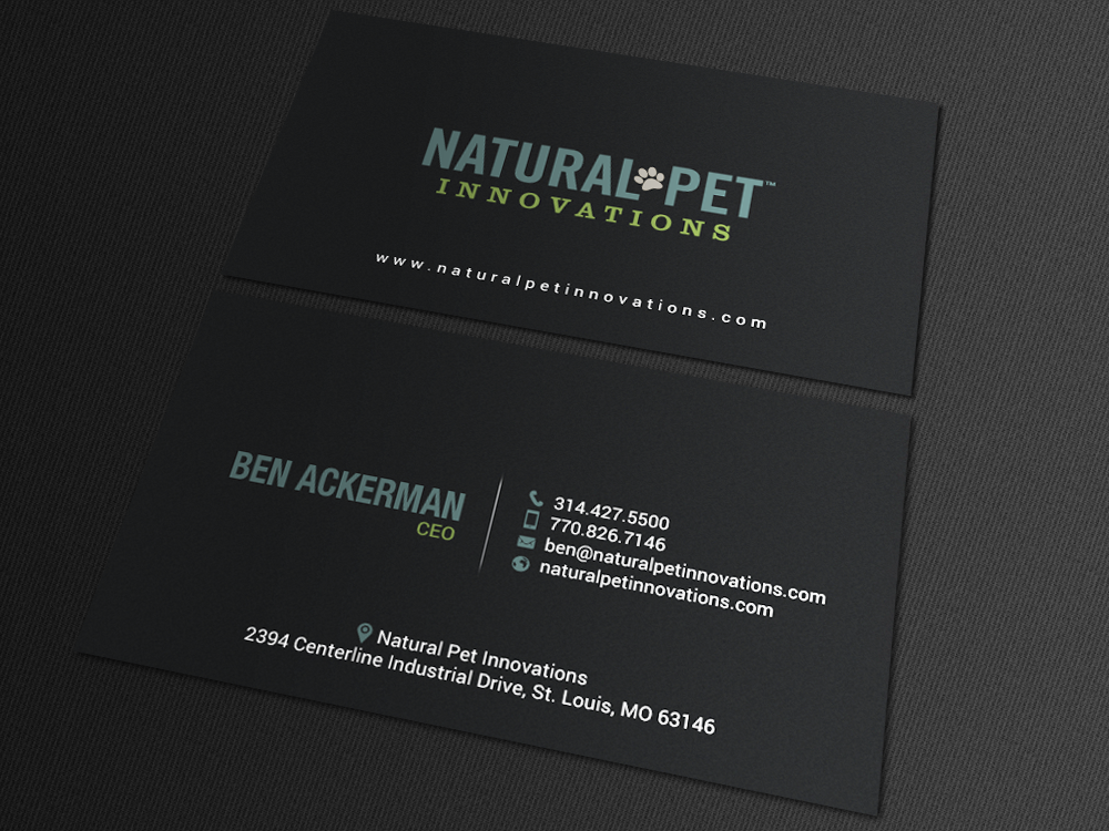 Business Card Design by chandrayaan.creative for Natural Pet Innovations | Design #18489331