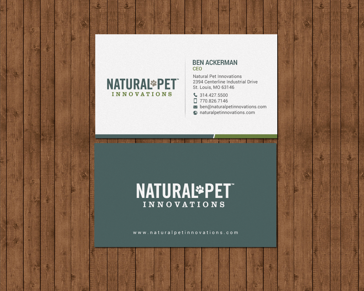 Business Card Design by chandrayaan.creative for Natural Pet Innovations | Design #18489343