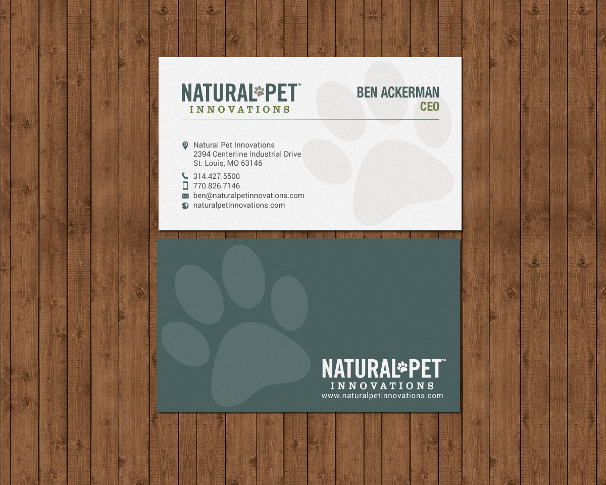 Visitenkarten-Design von chandrayaan.creative für Natural Pet Innovations | Design #18489346