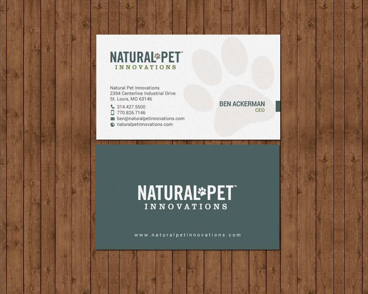 Business Card Design by chandrayaan.creative for Natural Pet Innovations | Design #18489348