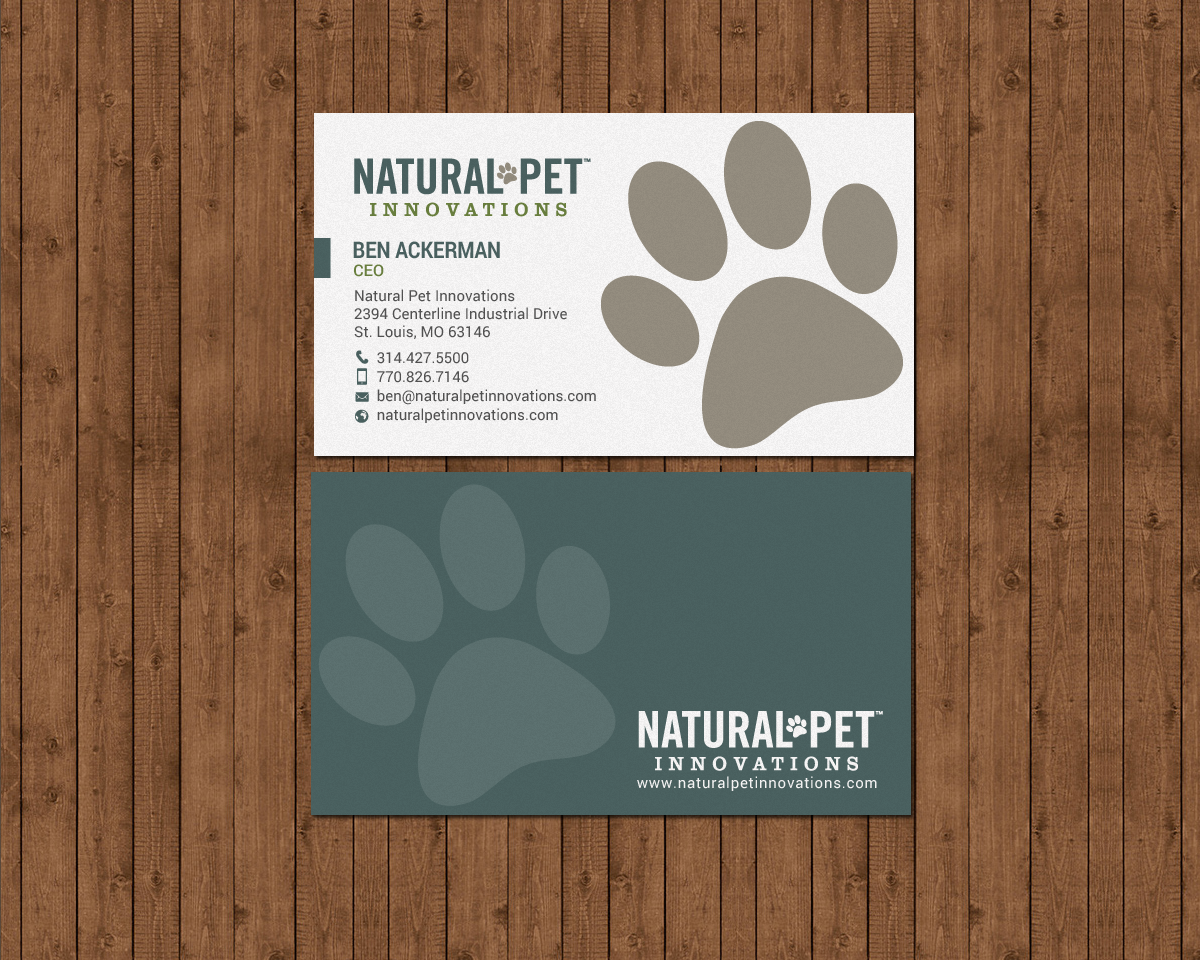 Business Card Design by chandrayaan.creative for Natural Pet Innovations | Design #18489349