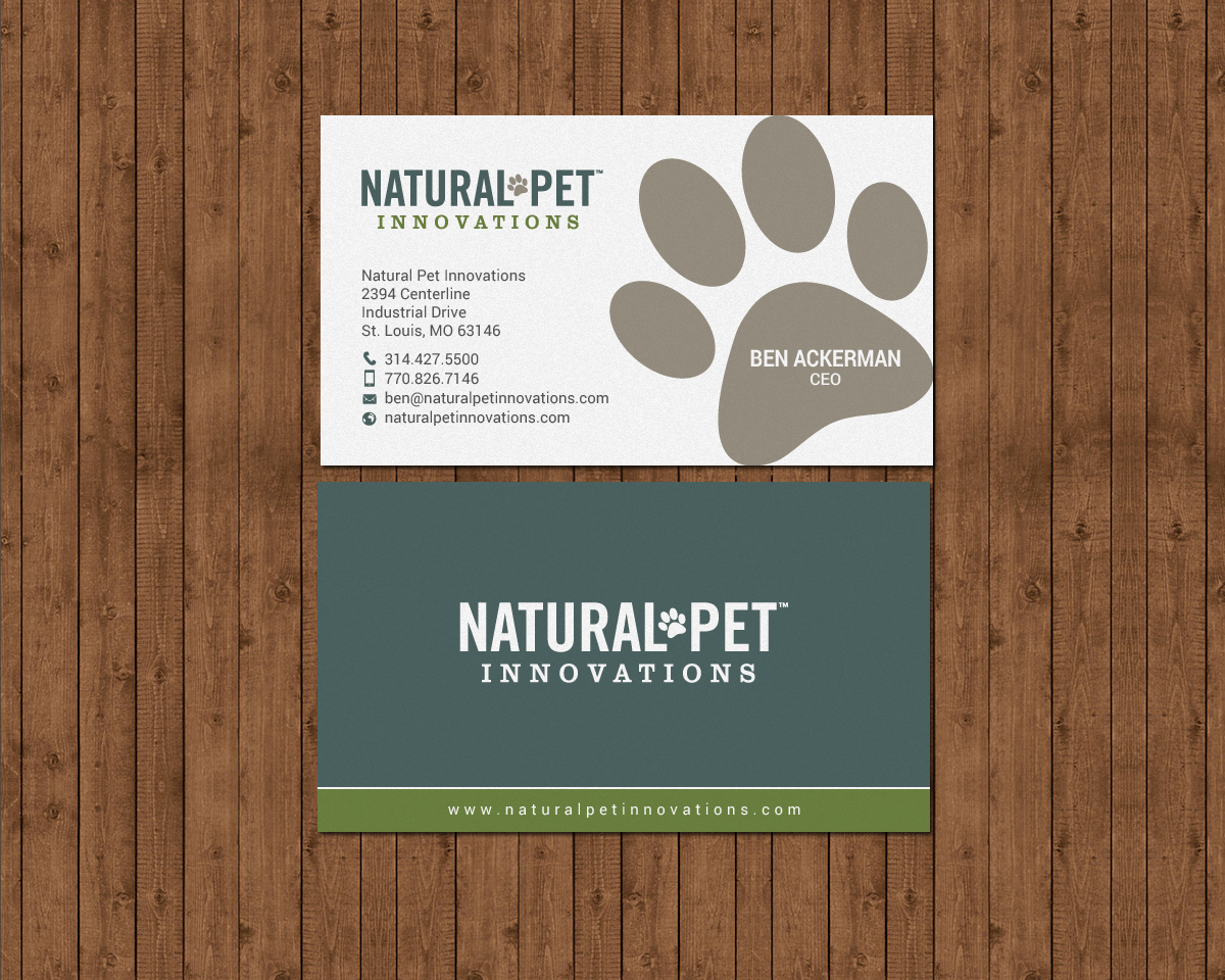 Visitenkarten-Design von chandrayaan.creative für Natural Pet Innovations | Design #18489350